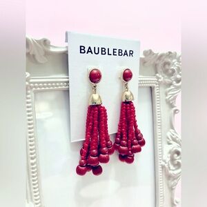 BaubleBar Red Beaded Chandelier Earrings
